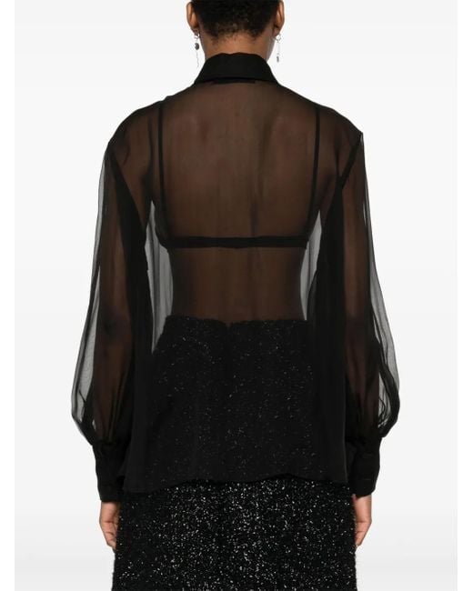 Valentino Garavani Black Scarf-Detail Shirt