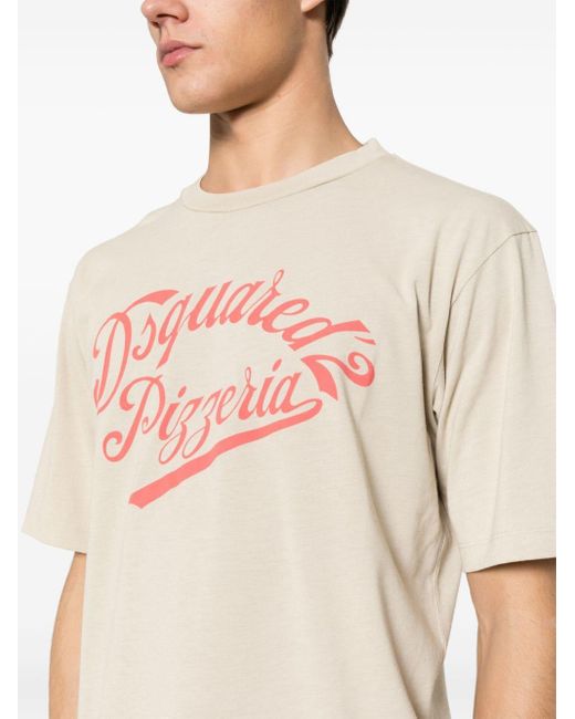 DSquared² Pink Logo-print Cotton-blend T-shirt for men
