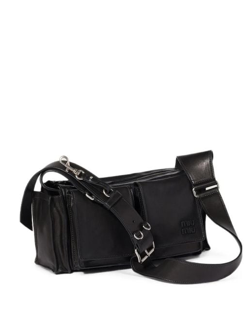 Miu Miu Black Utilitaire Multi-Pocket Shoulder Bag