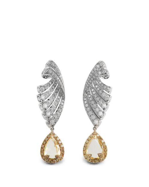 HYT Jewelry White Diamond Pear-Cut Drop Earrings