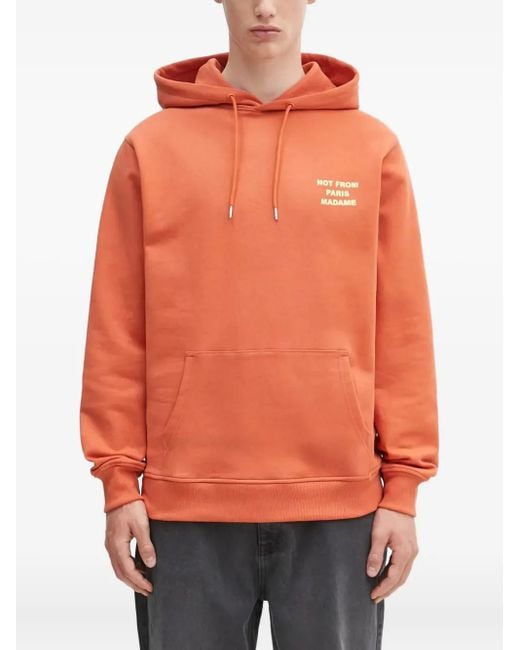 メンズ Drole de Monsieur スローガン パーカー Orange