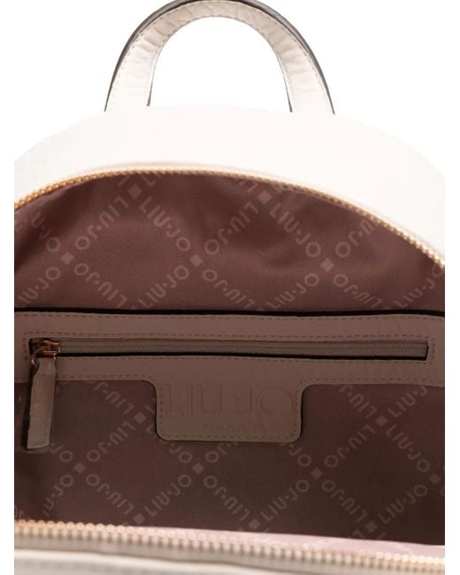Liu Jo White Rucksack Mit Logo-Prägung