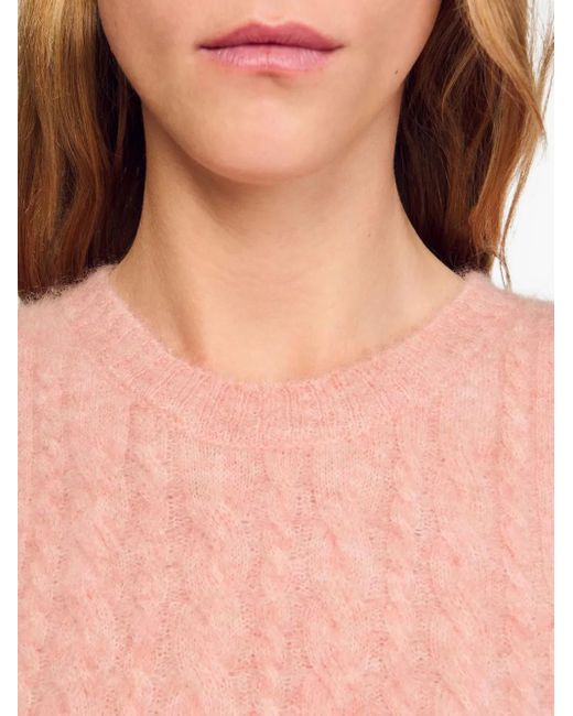 Débardeur En Maille Torsadée Sandro en coloris Pink