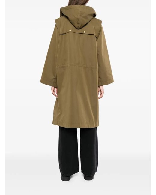 Barbour Green Bilsdale Detachable-Hood Cotton-Blend Coat