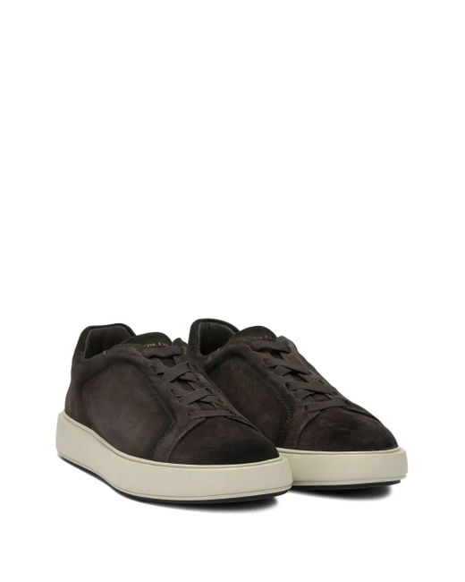 Officine Creative Black Slouch Suede Low-Top Sneakers for men