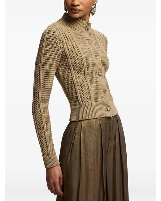 Ralph Lauren Natural Mock-Neck Cardigan
