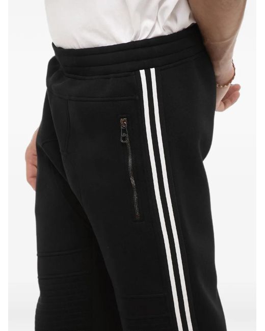 Neil Barrett Black Biker-Style Side-Stripe Track Pants for men