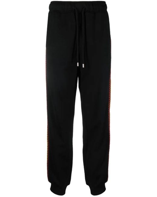 Lanvin Black Side Curb Cotton Track Pants for men