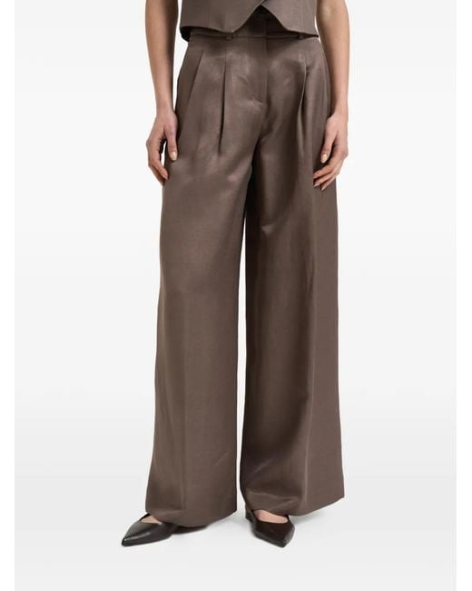 Peserico Brown Pleated Trousers