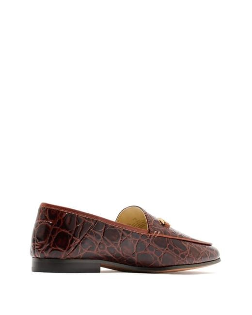 Sam Edelman Brown Croc-Effect Loafers