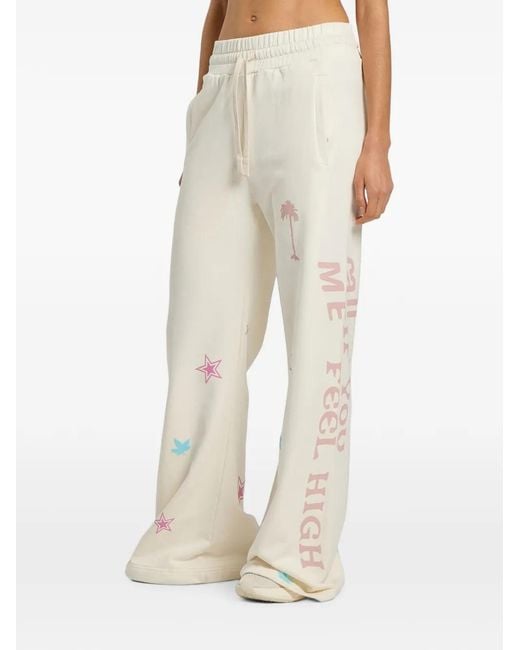 Palm Angels White Graphic-Print Track Pants