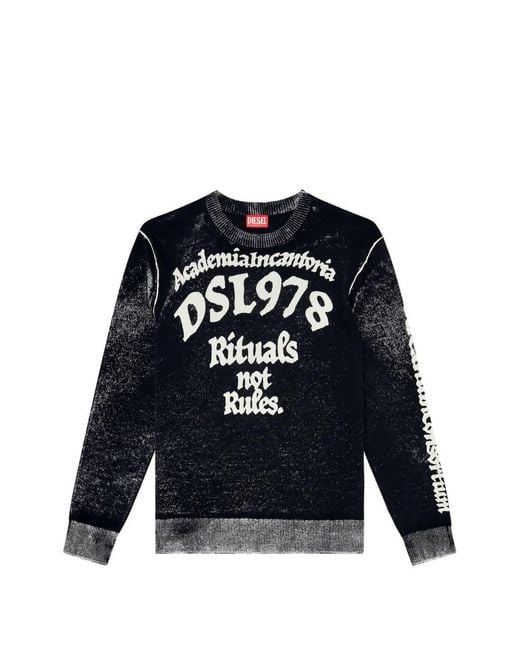 DIESEL Blue Logo-Print K-Lauti Sweater for men