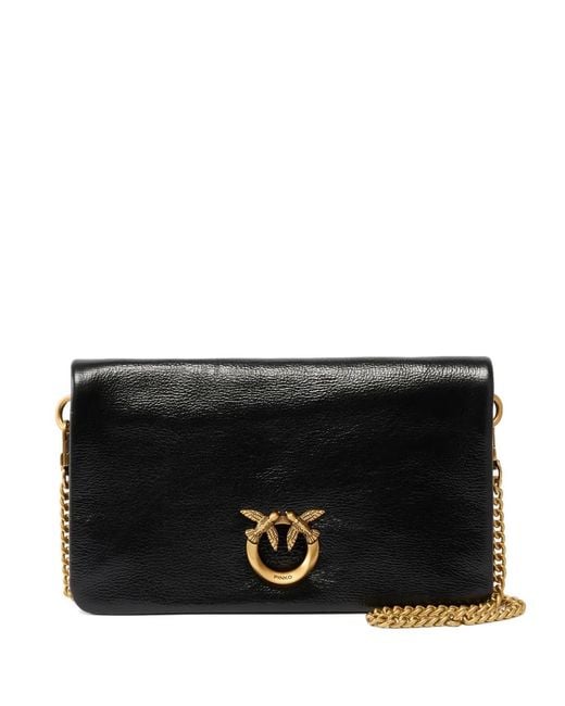 Pinko Black Love Bag Click Soft Horizontal Mini Crossbody Clutch