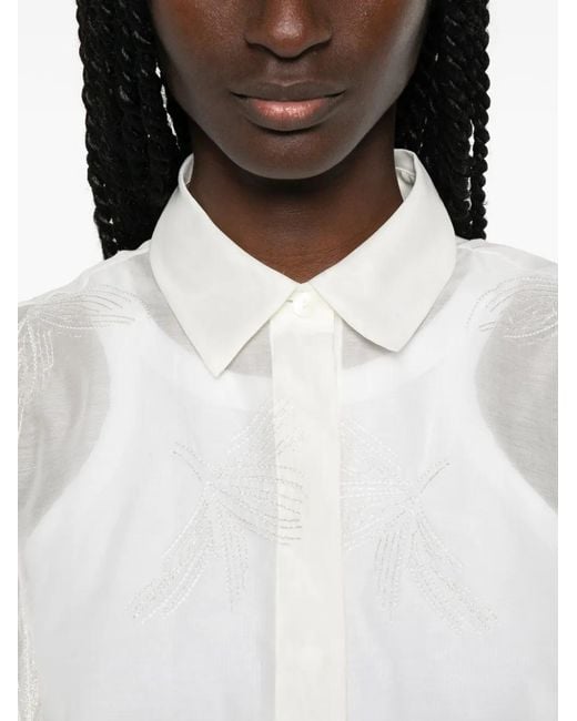 Panicale White Sequin-Embroidered Shirt