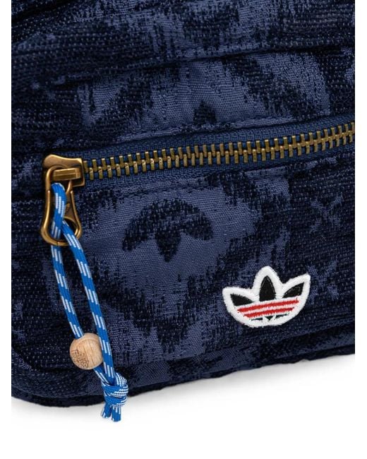 Adidas Blue X Clot Jacquard-Logo Belt Bag for men