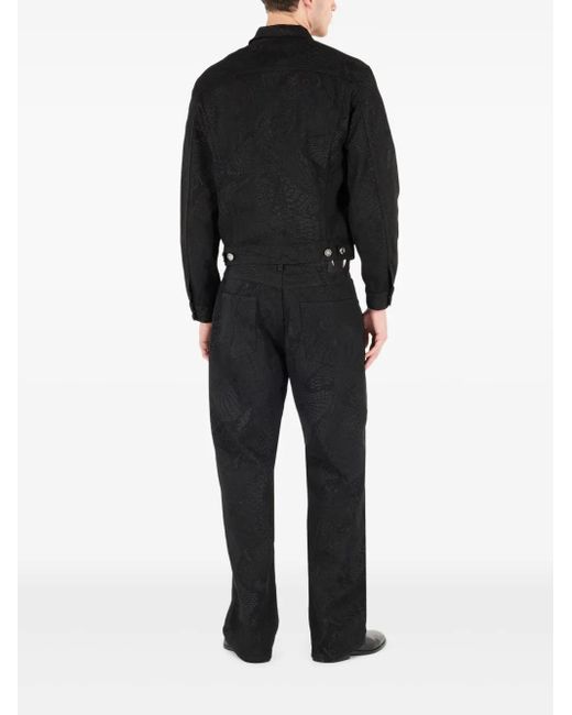 Roberto Cavalli Black Python-Print Jacket for men