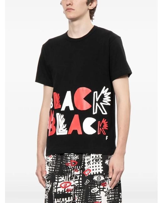 COMME DES GARÇON BLACK Black Logo Graphic Print T-Shirt