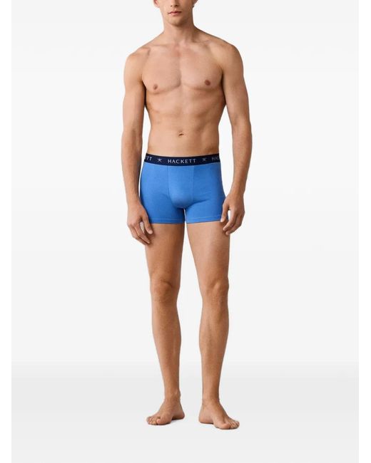 Hackett Blue Logo-Waistband Boxers (Set Of Three) for men