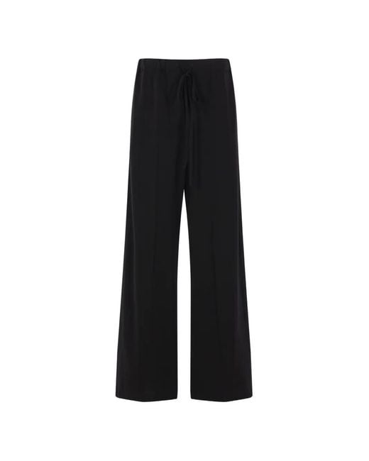 Plan C Black Drawstring Palazzo Pants