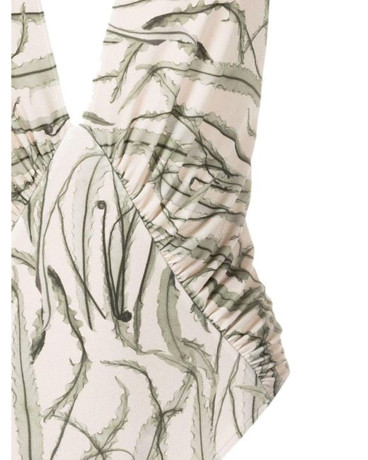 Maillot de bain Maillot à imprimé botanique Adriana Degreas en coloris White
