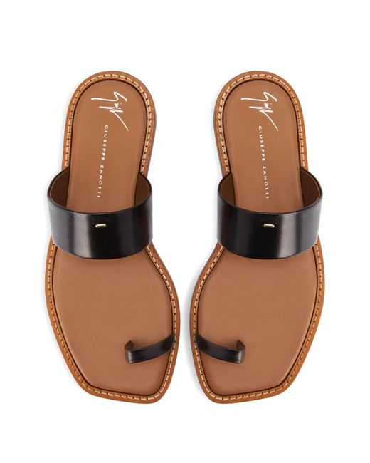 Giuseppe Zanotti Black Toe Post Strap Sandals
