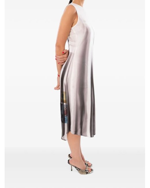 DIESEL White D-Tavy Graphic-Print Midi Dress