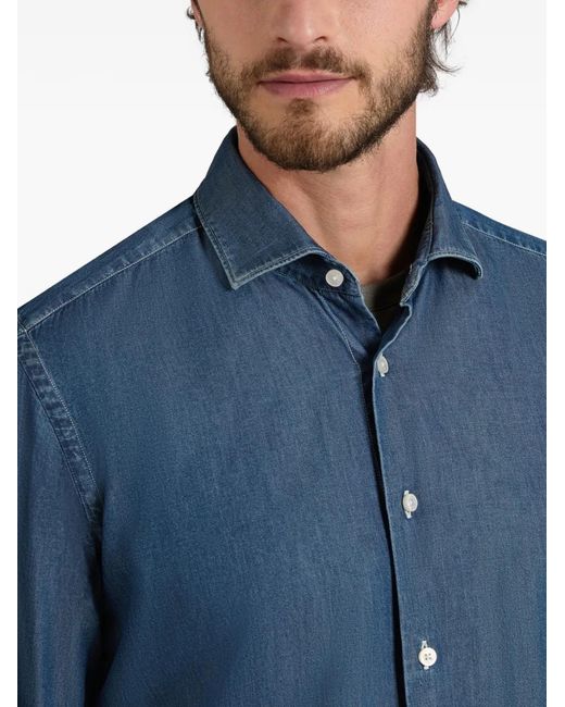 Slowear Blue Buttoned Denim Shirt for men