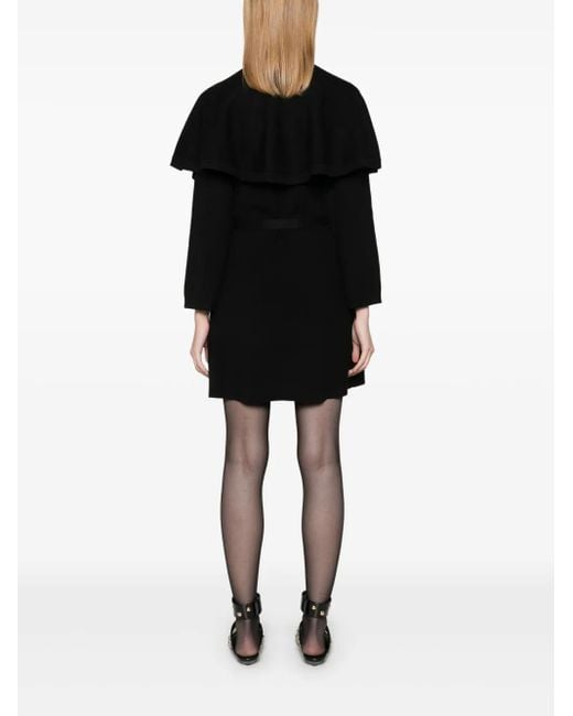 Maje 2-In-1 Knitted Cape Dress in Black | Lyst