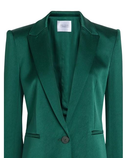 Galvan Green Single-Breasted Blazer