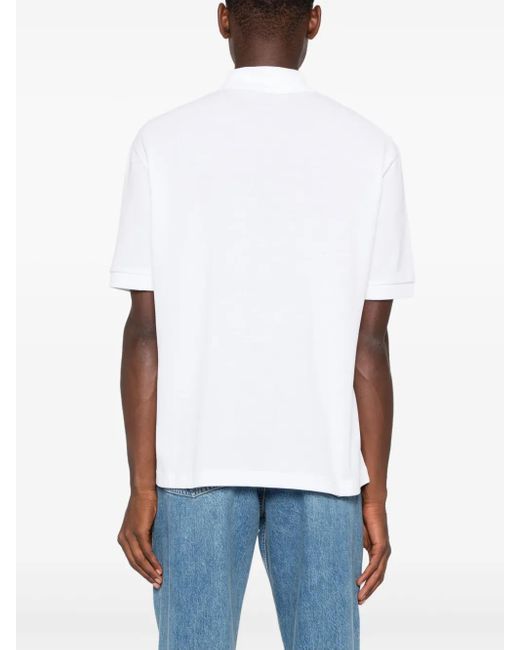 Lacoste White Organic Cotton Pique Polo Shirt
