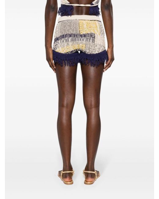 Sportmax Blue Cotton Knitted Shorts