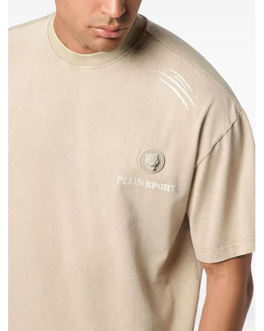 Philipp Plein White Logo-Patch T-Shirt for men