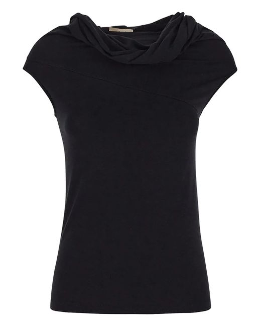 Gentry Portofino Black T-Shirt Mit Raffung