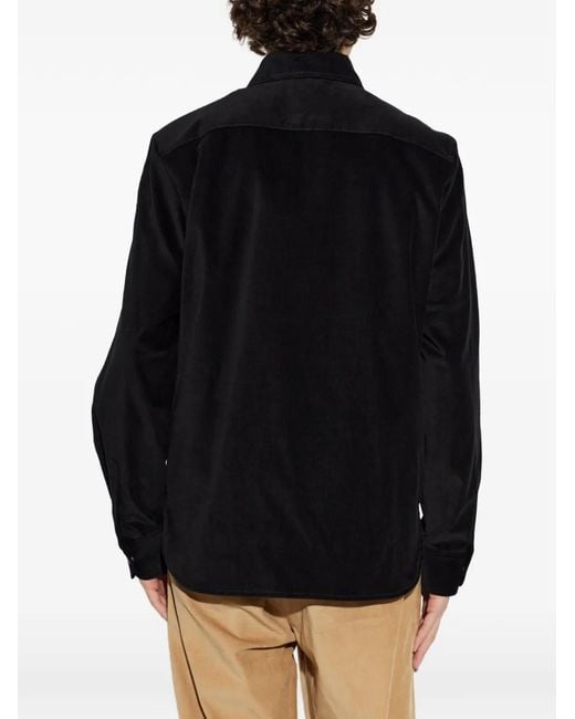 Moncler Blue Chest-Pocket Corduroy Shirt for men