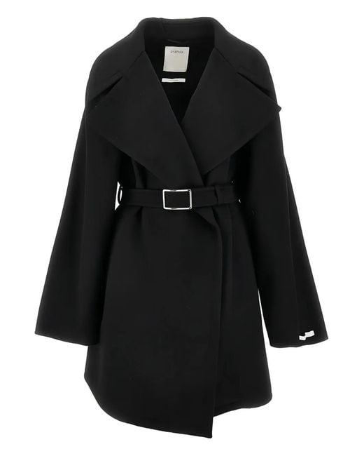 Sportmax Black Belted Coat