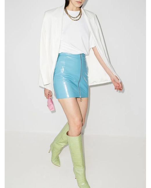 Remain Blue Lizzie Zipped Mini Skirt