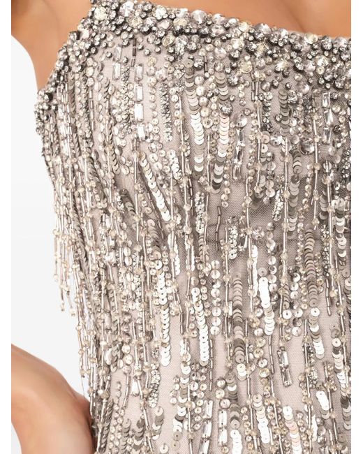 Vestido largo Fleur con apliques Jenny Packham de color White