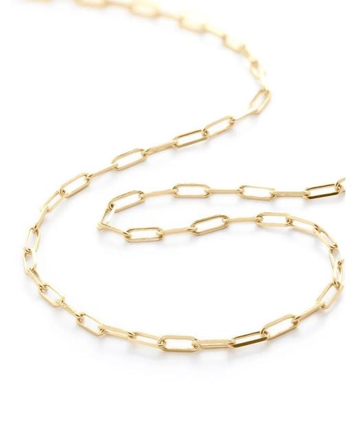 Monica Vinader Natural 14Kt Mini Paperclip Chain Necklace