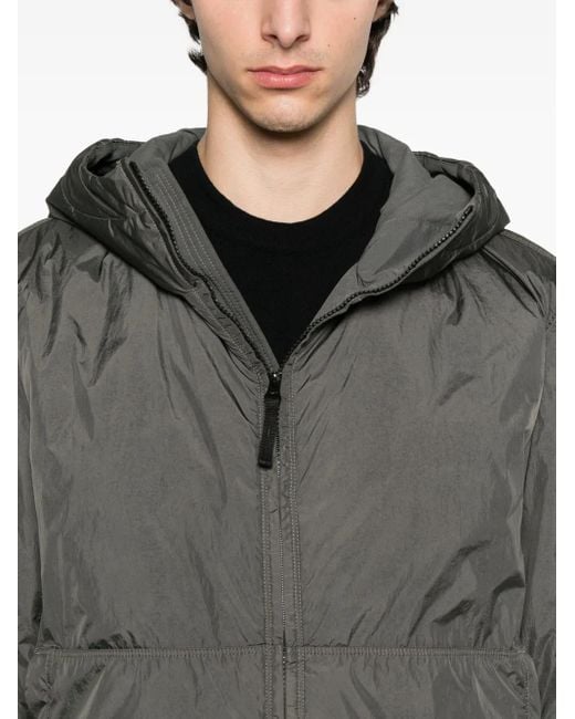 Stone Island Gray Hooded Panelled Jacket for men