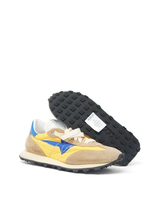RUN OF Blue Panelled Logo-Detail Sneakers for men