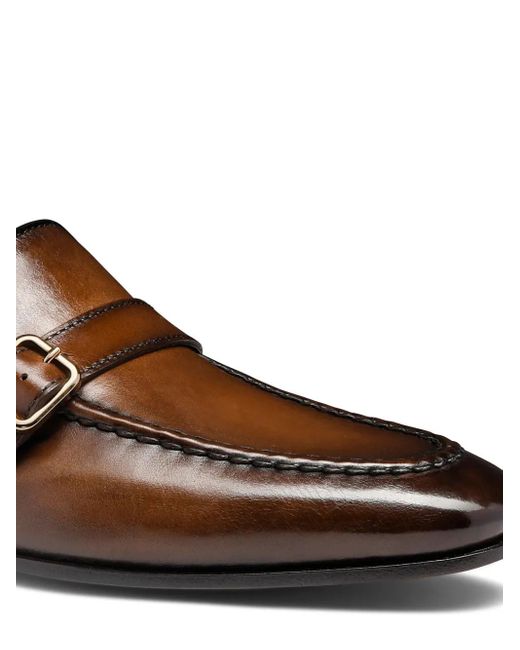 メンズ Santoni バックル レザーローファー Brown