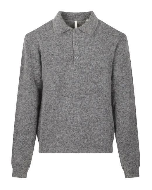 sunflower Gray Polo-Neck Wool Sweater for men