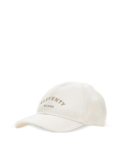 Eleventy White Casquette À Logo Imprimé for men