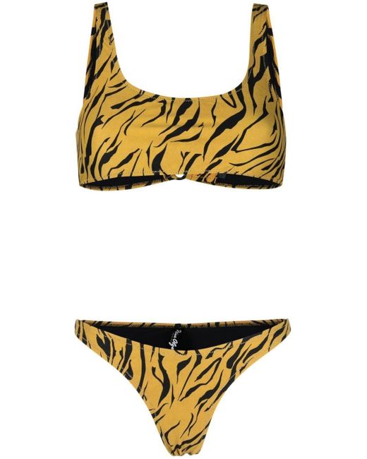 Reina Olga Synthetic Rocky Tiger Print Bikini in Yellow | Lyst Canada