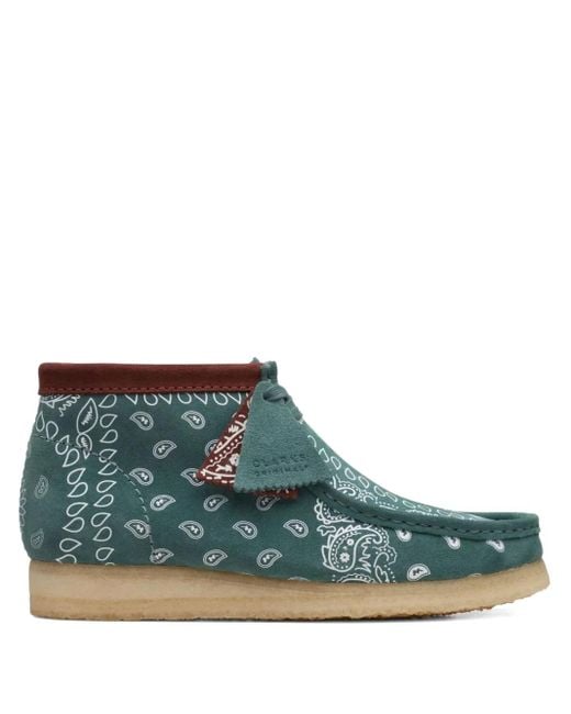 Clarks Blue Wallabee Bandana-Print Desert Boots for men