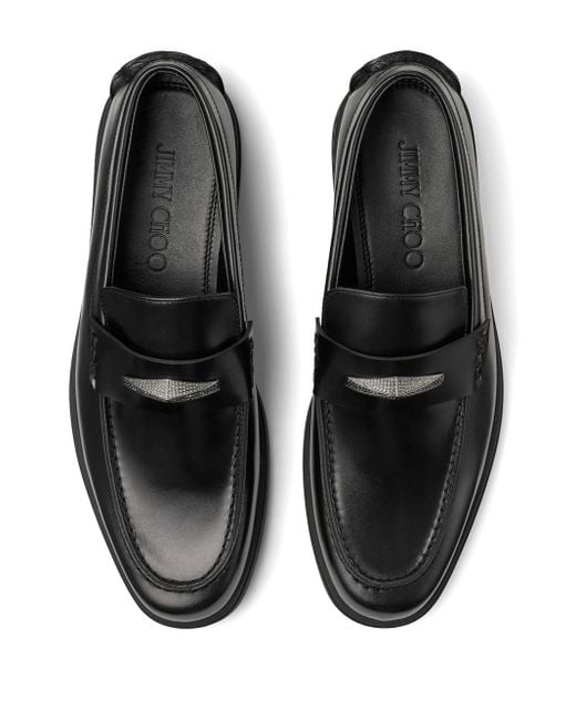 Jimmy Choo Black Josh Driver Leather Loafers for men