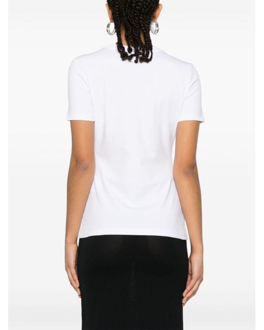 T-shirt con decorazione cristalli di Just Cavalli in White