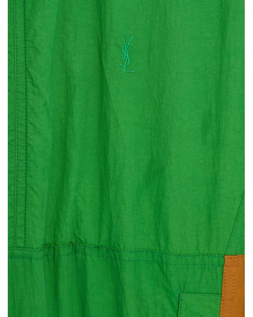 Saint Laurent Green Button High-Neck Jacket