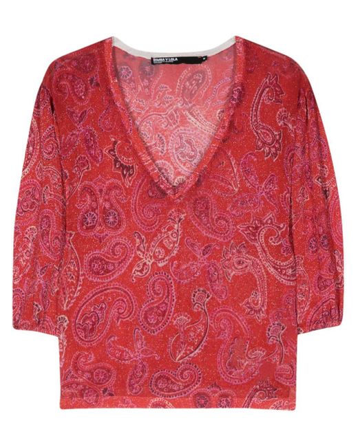 Bimba Y Lola Red Pullover mit Paisleymuster