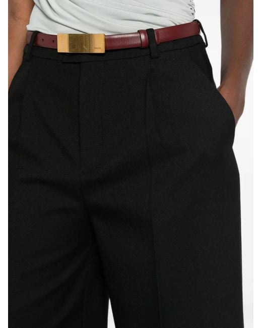 Saint Laurent Black Pleated Shorts